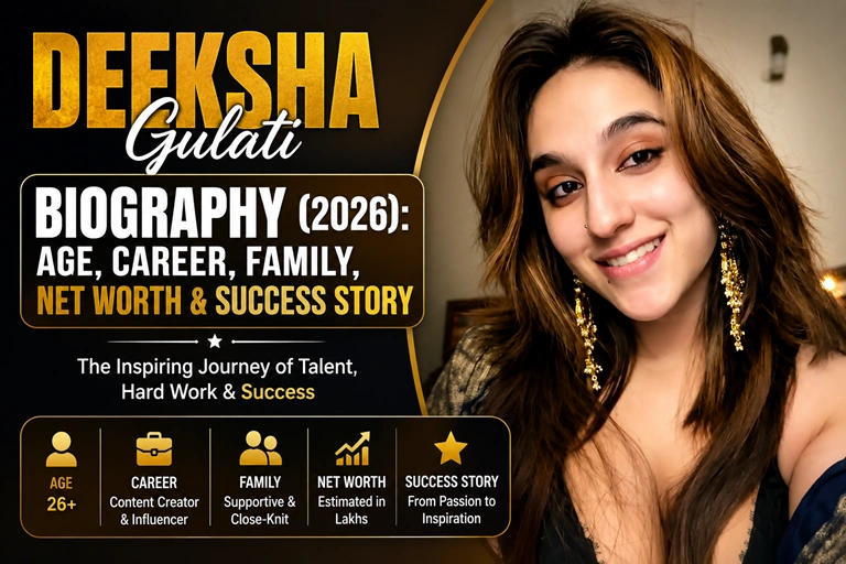 Deeksha Gulati Biography 2026 featuring her age, career, family, net worth, and success story.