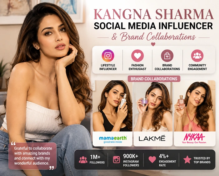 Kangna Sharma social media influencer and brand collaborations