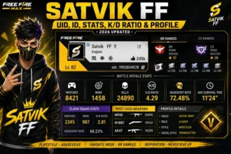 Satvik UID, ID, stats, KD ratio and Free Fire profile in 2026