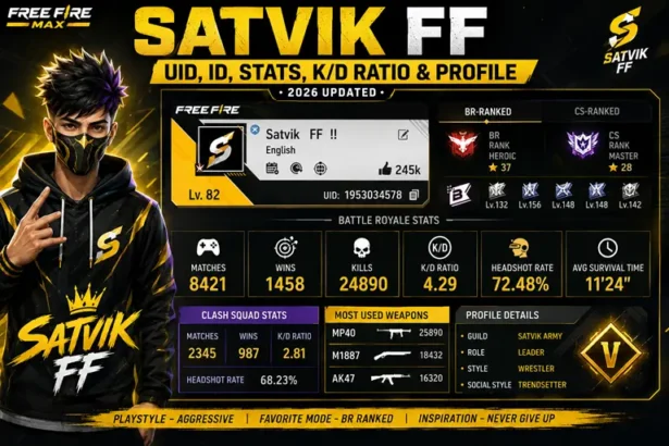 Satvik UID, ID, stats, KD ratio and Free Fire profile in 2026