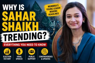 Sahar Shaikh during a public appearance as the young AIMIM corporator from Mumbra amid discussions surrounding her viral political rise in 2026.