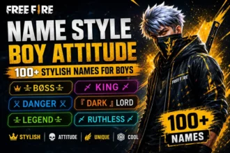 Free Fire Name Style Boy Attitude 100+ Stylish Names for Boys