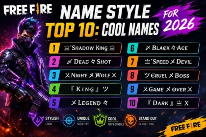 Free Fire Name Style Top 10 Cool Names for 2026